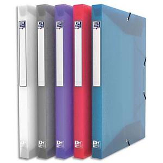 Lot de 12 - OXFORD Boîte de classement OXFORD Hawaï 24 x 32 cm dos 25 mm en PP assortis