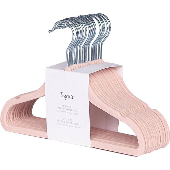 Lot De 15 Cintres En Velours Rose