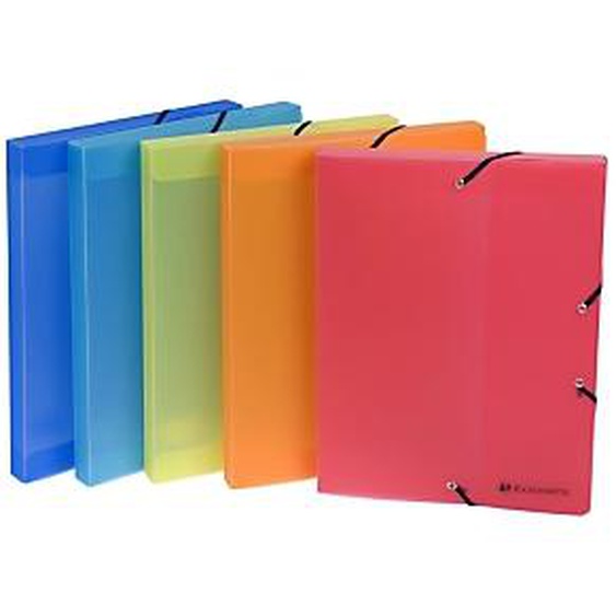 Lot de 17 - EXACOMPTA Boite de classement Dos 25mm polypropylène 8/10e Lincolor - A4 - Couleurs assorties