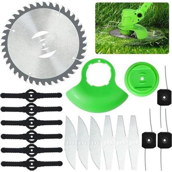 Lot de 18 lames pour tondeuse à gazon - Outils de coupe métalliques pour tondeuses à gazon - Lames de rechange pour tondre le gazon - Lames de haute qualité pour tondeuses à gazon