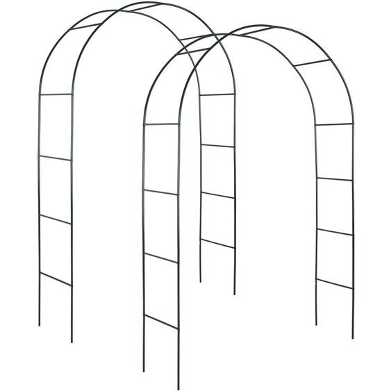 Lot de 2 arches de jardin à roses en acier Résistant aux intempéries