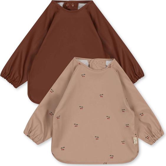 Lot De 2 Bavoirs À Manches Longues Rose, Rouge, Vert