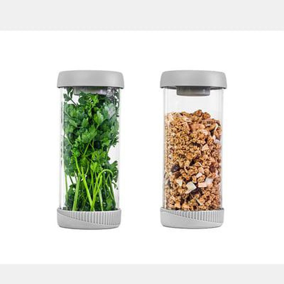 Lot de 2 bocaux sous vide en verre