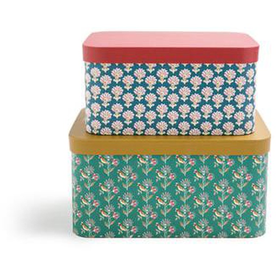 Lot de 2 boîtes de rangement en carton, Nadesha