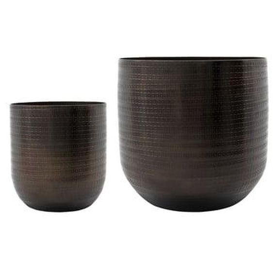 Lot de 2 cache-pots en aluminium Irene