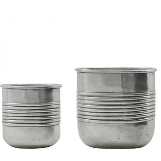 Lot de 2 cache pots métal Groove
