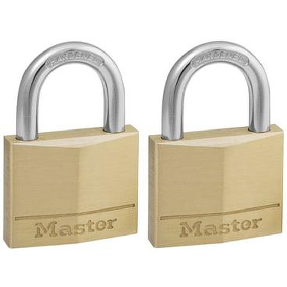 Lot de 2 cadenas laiton sentrouvrant largeur 40 mm avec anse acier hauteur 22 mm