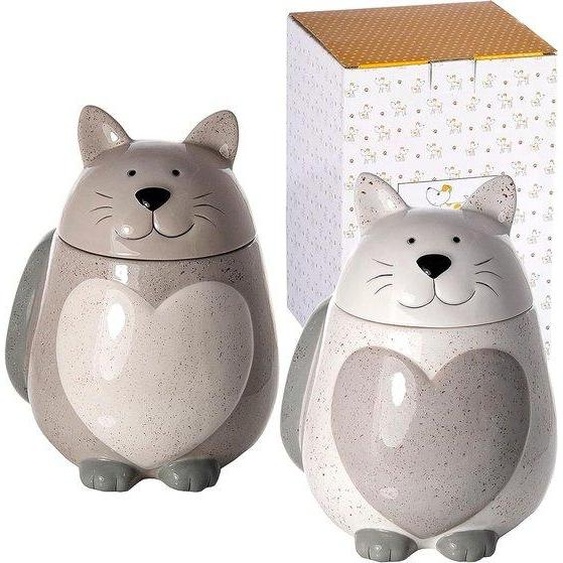Lot de 2 casseroles en céramique avec couvercles, 500 ml, gris et blanc