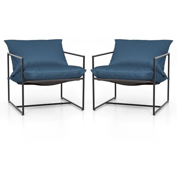 Lot de 2 chaise de jardin en textilene patins antiderapants 4 coussins cadre en metal charge 150kg interieur exterieur b