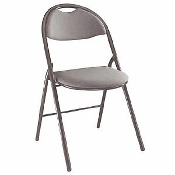Lot de 2 - Chaise pliante Super confort - Tissu non feu M1 Anthracite - Pieds métal Noir