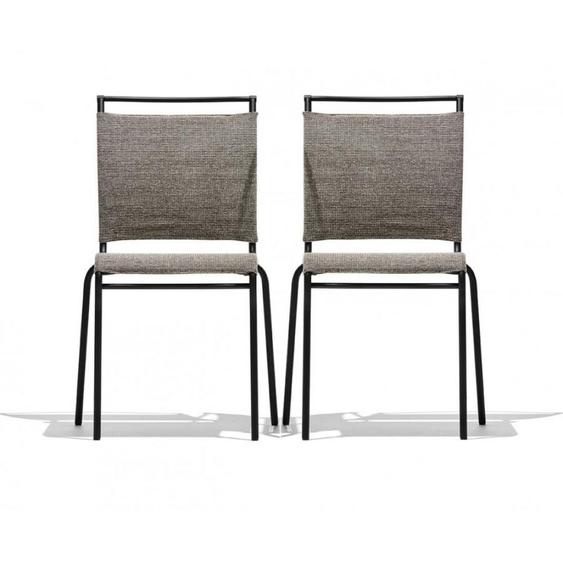 Lot de 2 Chaises AIR structure métal assise et dossier synthétique sahara