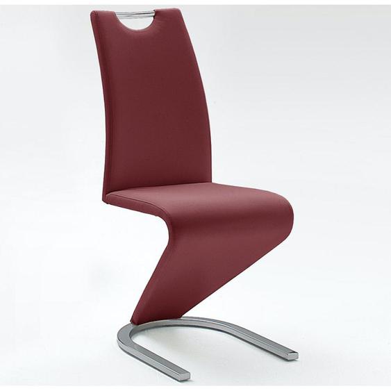 Lot de 2 chaises ALBI tissu bordeaux avec piètement tube chrome