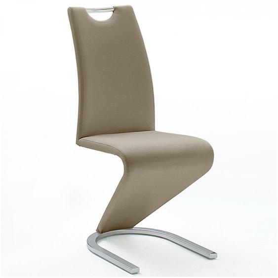 Lot de 2 chaises ALBI tissu cappuccino avec piètement tube chrome