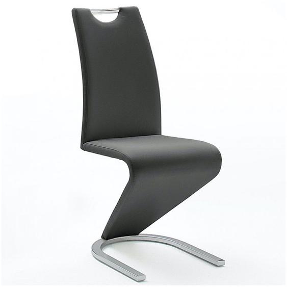 Lot de 2 chaises ALBI tissu noir avec piètement tube chrome