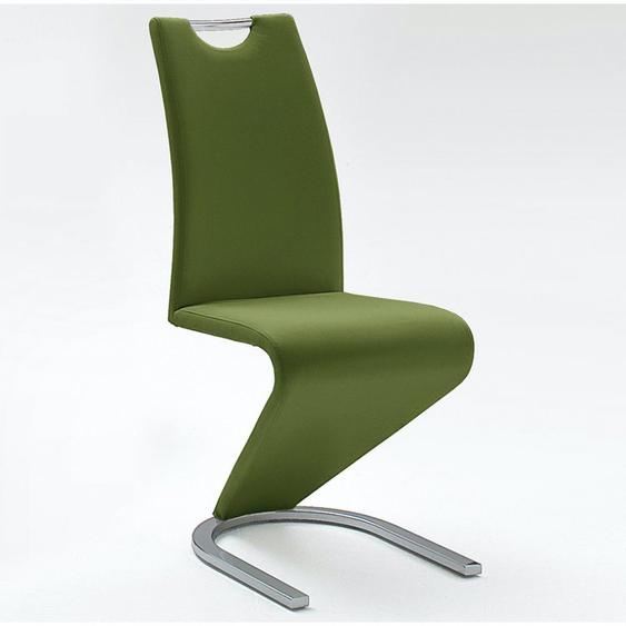 Lot de 2 chaises ALBI tissu olive avec piètement tube chrome