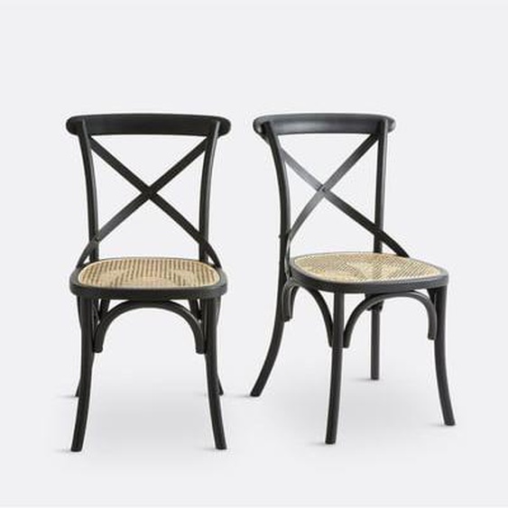 Lot de 2 chaises bois et cannage Cedak