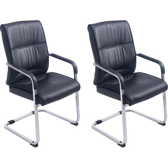Lot de 2 chaises cantilever XXL Anubis avec accoudoirs, couleur crème