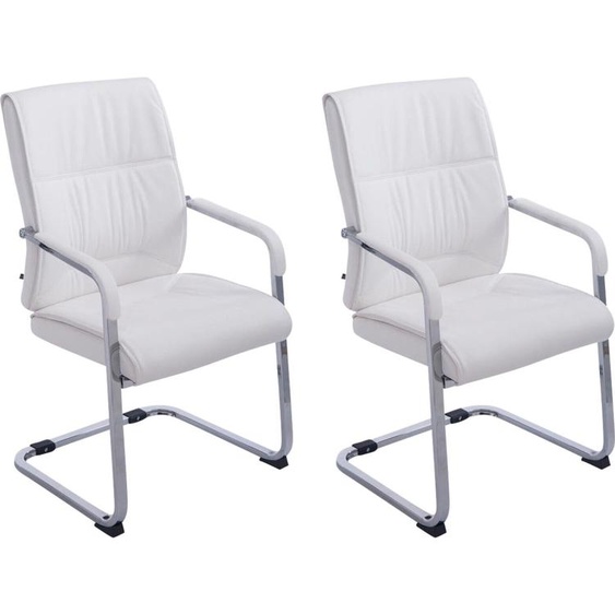 Lot de 2 chaises cantilever XXL Anubis avec accoudoirs, blanc
