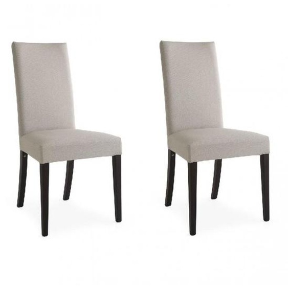 Lot de 2 Chaises COPENHAGEN structure bois assise gris sable déhoussable
