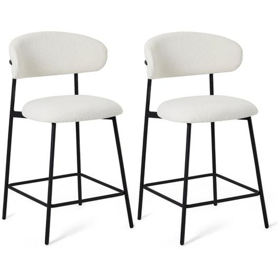 Lot de 2 Chaises de bar Diana Blanc