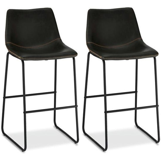 Lot de 2 Chaises de bar Indiana Noir