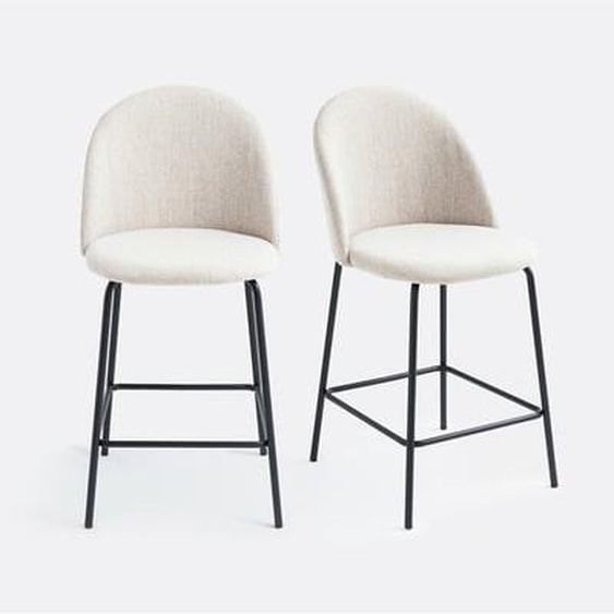 Lot de 2 chaises de bar tissu chiné, Nordie
