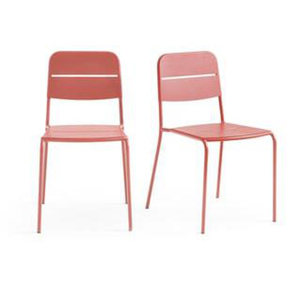 Lot de 2 chaises de jardin en métal acier, Dune