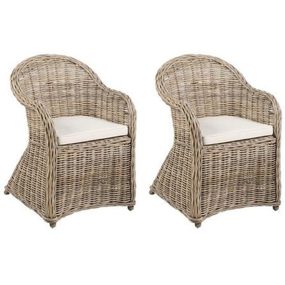 Lot de 2 chaises de jardin en rotin naturel SUSUA II