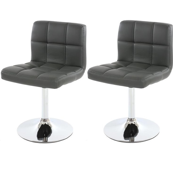 lot de 2 chaises de salle à manger Chaise pivotante Chaise Kavala similicuir chrome ~ gris