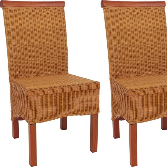 lot de 2 chaises de salle à manger en osier Chaise M42, rotin ~ sans coussin dassise