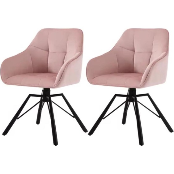 Lot de 2 chaises de salle à manger pivotantes - velours et similicuir - confort, flexibilité à 360° et design élégant