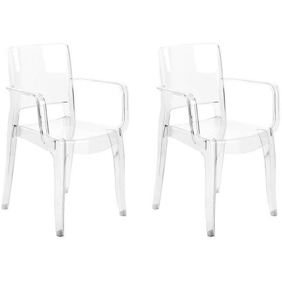 Lot de 2 chaises de salle à manger transparentes KENWOOD - BELIANI - Scandinave - Moderne - Brillant