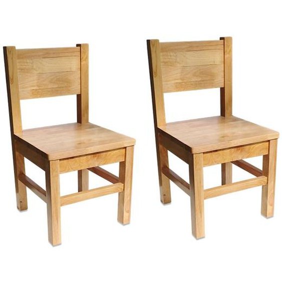 Lot De 2 Chaises Enfant En Bois 4-7 Ans Naturel