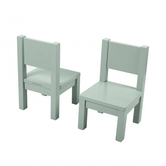Lot De 2 Chaises Enfant En Bois 4-7 Ans Vert Sauge