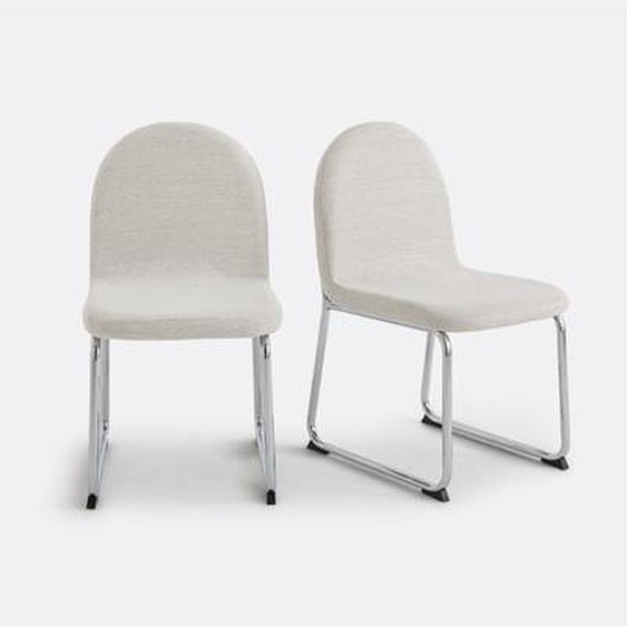Lot de 2 chaises, pieds chrome, Marsso