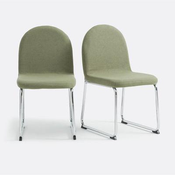 Lot de 2 chaises, pieds chrome, Marsso