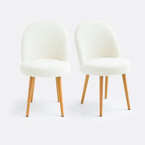 Lot de 2 chaises tissu bouclette, Inès