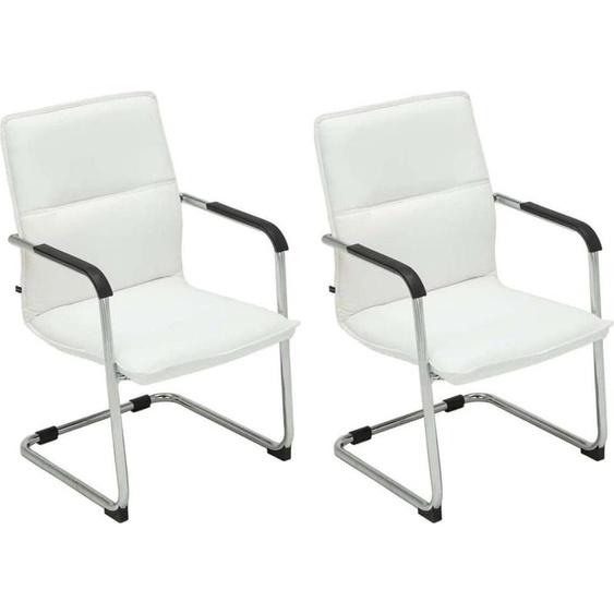 lot de 2 chaises visiteurs - chaises de réunion - confort ergonomique et design élégant | Couleur : blanc