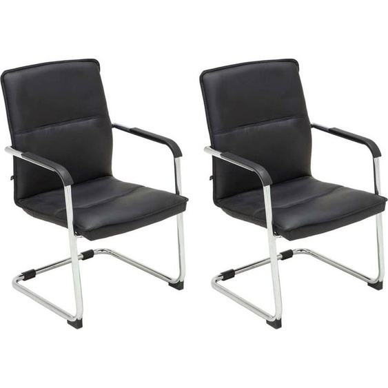 lot de 2 chaises visiteurs - chaises de réunion - confort ergonomique et design élégant | Couleur : noir