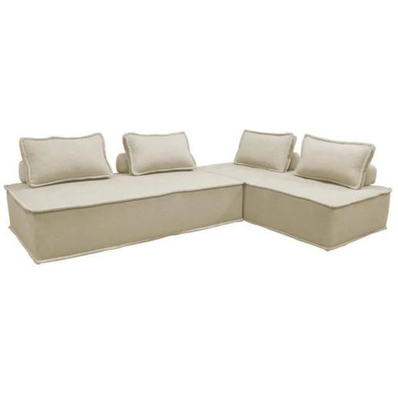 Lot de 2 chauffeuses DAO 2 places pour canapé modulable tissu capitonné beige