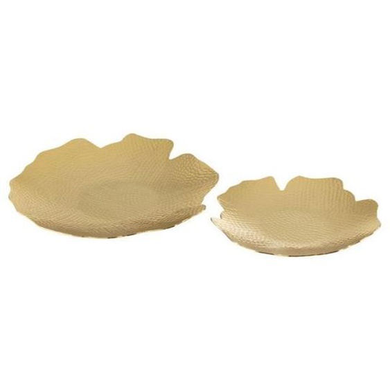 Lot de 2 Coupelles Design en Aluminium 43cm Or - J-LINE - Blanc - Mixte