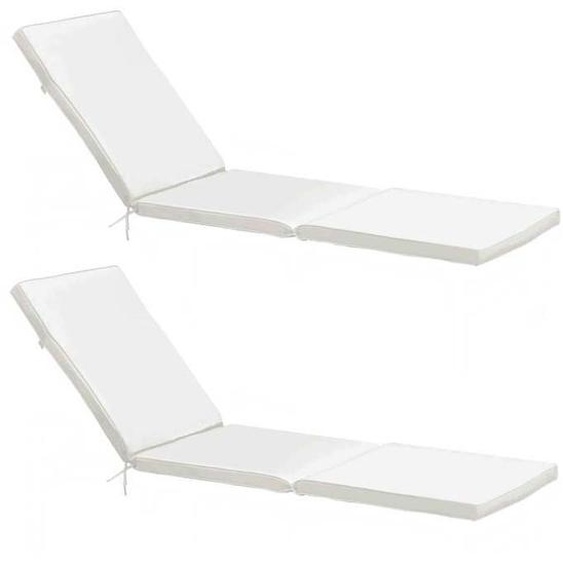 Lot de 2 coussins bain de soleil polyester écru 186 x 53 x 5 cm - Oviala