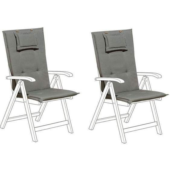Lot de 2 coussins en tissu gris graphite pour chaises de jardin TOSCANA/JAVA