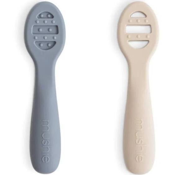 Lot De 2 Cuillères Dapprentissage Bleu, Écru