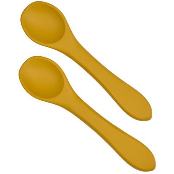 Lot De 2 Cuillères Silicone Jaune Miel