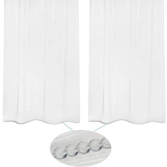 Lot de 2 doublures de rideau de douche fines, 72 x 84 pouces, rideaux de douche PEVA 3G avec perles robustes et 12 trous pour œille