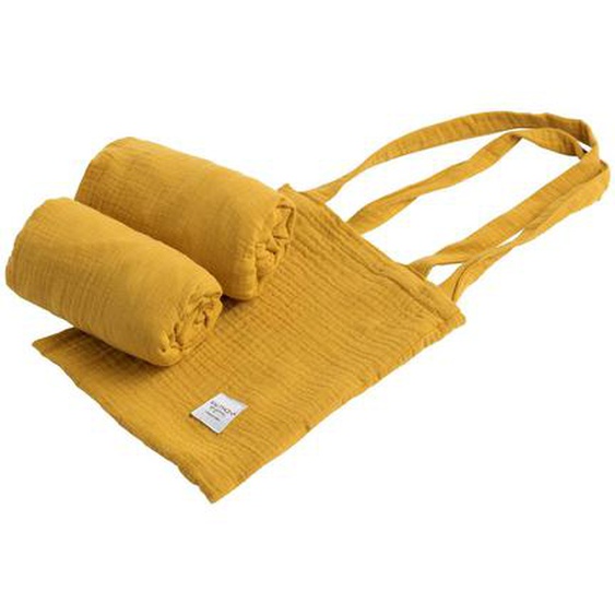 Lot De 2 Draps Housse Ovales En Coton Jaune
