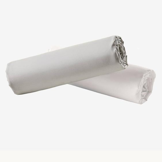 Lot de 2 draps-housses enfant en coton recyclé gris perle