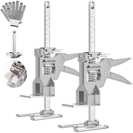 Lot de 2 élévateurs manuels, 420 lbs, 12 pouces, élévateurs pour meubles en acier inoxydable