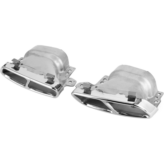 Lot de 2 embouts déchappement quadruples en acier inoxydable, compatibles avec les modèles Mercedes-AMG A45 (W176) et CLA45 (C117) de 2013 à 2018 (chrome argenté)